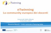 Presentazione standard di PowerPoint...eTwinning La community europea dei docenti Università Valle d’Aosta 6 dicembre 2017 Comunicazione della Commissione Europea COM(2017)673 Rafforzare