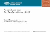 DevOpsDays Sydney 2016 Report-back fromfiles.meetup.com/19537394/Devopsdays Sydney 2016 v2.pdf · Patrick Robinson, System/DevOps Engineer at Envato 1. Reduce toil. 2. Build resilient