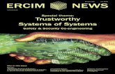 Number 102 July 2015 ERCIM NEWS · Number 102 July 2015 Special theme Trustworthy Systems of Systems Safety & Security Co-engineering Joint ERCIM Actions: ... A specific SoS challenge