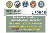 Military & Family Readiness Center...VMET Verification of Military Experience and Training DD Form 2586 Assist with translating military experience to civilian terms Help with educational