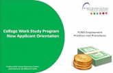 College Work Study - Horry-Georgetown Technical College · What is College Work Study? Participation and Program Points The FWS Program provides funds for part-time employment to
