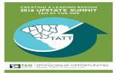 SPONSORSHIP OPPORTUNITIES · SPONSORSHIP OPPORTUNITIES September 13, 2016 | TD Convention Center. 2014 ABOUT TEN AT THE TOP Ten at the Top envisions an Upstate region where collaboration,