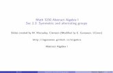 Math 3230 Abstract Algebra I Sec 2.3: Symmetric and ...Sec 2.3 Symmetric and alternating groups Abstract Algebra I 3/15 Combining permutations In order for the set of permutations