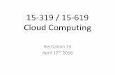 15-319 / 15-619 Cloud Computingmsakr/15619-s18/recitations/S18_Recitation13.pdf · Project 4.2 Task Points Description Language Tutorial 15 Reimplement the data filtering portion