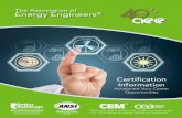 The Association of Energy Engineers · 2016-10-17 · The Association of Energy Engineers (AEE) has awarded certification to more than 30,000 professionals, thus enabling them to