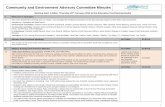Community and Environment Advisory Committee Minutes · 1 Community and Environment Advisory Committee Minutes Meeting held: 4:00pm, Thursday 25th February 2016 at the Education Pod