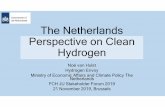 The Netherlands Perspective on Clean Hydrogen - Session...• Hydrogen can help overcome many difficult energy challenges • Integrate more renewables , including by enhancing storage