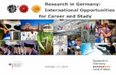 Research in Germany: International Opportunities …ec.europa.eu/research/iscp/pdf/atlanta-2014/...MPI when available 3 -step procedure, call at the beginning of each year (no call