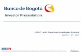 Investor Presentation - Banco de Bogotá · Investor Presentation ... Banco de Bogotá is required to comply with periodic reporting requirements and corporate governance practices.