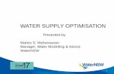 WATER SUPPLY OPTIMISATION - AMSI Optimise 2019 · Urban/Rural water supply challenges •Source availability - Surface water, groundwater, desalination, recycled water •Delivery