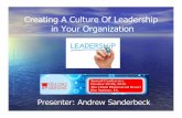 VLA Creating a Culture of Leadership · Creating a culture of leadership is a key component in your organizations ability to grow year over year . 1. ... Creating the right culture