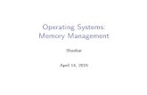 Operating Systems: Memory Management · Operating Systems: Memory Management Shankar April 14, 2015. Outline Overview Overview Segmentation Non-demand Paging Demand Paging Paged-Segmentation
