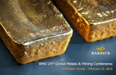BMO Global Metals and Mining Conference · 2017-12-19 · BMO 24th Global Metals & Mining Conference Hollywood, Florida – February 23, 2015. 2 Certain information contained or incorporated