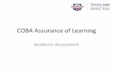 COBA Assurance of Learning - Central Texasany major or field in which COBA offers a degree. • Generally, minors and concentrations do not require assessment plans for SACSCOC purposes.