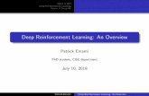 Deep Reinforcement Learning: An Overview · Patrick Emami Deep Reinforcement Learning: An Overview Source: Williams, Ronald J. "Simple statistical gradient-following algorithms for