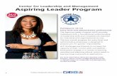 Center for Leadership and Management Aspiring Leader Program · Center for Leadership and Management Aspiring Leader Program Participants: GS 4-6 Entry level and administrative professionals