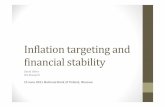 Inflation targeting and financial stability · Inflation targeting and financial stability Questions: B. How can MP under IT regime promote financial stability? • What are potential