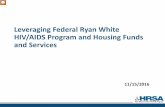 Leveraging Federal Ryan White HIV/AIDS Program and Housing ... · Leveraging Federal Ryan White HIV/AIDS Program and Housing Funds and Services ... \爀屲My Co-presenter from HRSA