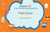 Public Expose - Indofood · Struktur Kepemilikan Public Expose, 9 Agustus 2017 4 Publik Tercatat di HKEx 50,07% 1) 80,53% 19,47% Tercatat di BEI Tercatat di BEI Nilai Kapitalisasi