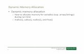 Dynamic Memory Allocationcse.msu.edu/~cse251/lecture14.pdfDynamic Memory Allocation • Dynamic memory allocation – How to allocate memory for variables (esp. arrays/strings) during