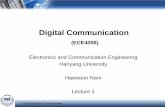 Digital Communication - KOCWcontents.kocw.net/KOCW/document/2015/hanyang_erica/... · 2016-09-09 · ECE4058 Digital Communication Comparison of Digital and Analog • Advantages