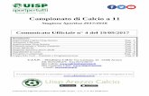 Campionato di Calcio a 11 - Lega Calcio Uisp Arezzo. numero 4.pdf · 2017-09-20 · Comunicato Ufficiale Struttura Calcio UISP Arezzo - C.U. n. 4 del 19/09/2017 Pagina 2 di 20 Supercoppa