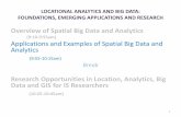 Applications and Examples of Spatial Big Data and Analytics · Applications and Examples of Spatial Big Data and Analytics (9:55-10:15am) Break ... • The big data sample size allows