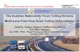 ITS Nagoya Kapsch Czako Austrian Freeflow Truck Tolling ... · Presentation Overview 1.Overview on the Project 2.Project Phases 3.Technologies for Tolling and ... Customer Relation