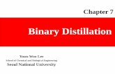 Binary Distillation - Seoul National Universitycbe.snu.ac.kr/sites/cbe.snu.ac.kr/files/board... · 2016-12-23 · 여 塔頂에서의 압력을 대기압보다 약간 높게 설정한다.