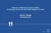 Shorter Settlement Cycles (SSC) in Europe & the US and ... · Shorter Settlement Cycles (SSC) in Europe & the US and their Impact on Asia ACG17, Dhaka 20 October 2013 ... Dhaka |