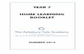 YEAR 7 HOME LEARNING BOOKLET - Aylesbury Vale Academy · 2014-05-02 · YOUR HOME LEARNING: SUMMER Student at the Aylesbury Vale Academy will be challenged at home as well as in school
