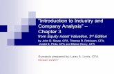 “Introduction to Industry and Company Analysis” – Chapter 3 · Explain uses of industry analysis and the relation of industry analysis to company analysis. Compare methods by