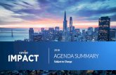 Subject to Change - · PDF file IMPACT 2018 - Agenda Summary (subject to change) ... Coveo on Elasticsearch and what search can do for you! Gauthier Robe VP PRODUCTS, COVEO BACK TO