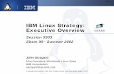 IBM Linux Strategy: Executive Overvie · Dr. Napthali Rishe, Director, Florida International University High Performance Database Research Center Database - world record TPC-H benchmark