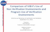 Comparison of IV&V’s Use of Non Verification Environments ... · software program by giving input and examining output • The purpose of IV&V’s retest of the Program supplied