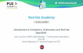 Red Hat Academy Pods (containers) Services Define la política de acceso a los pods. Replication Controllers Se encarga de gestionar los pods, escalado, replicación, etc. Persistent