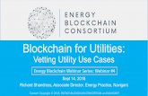 Blockchain for Utilities - Amazon S3...Energy Blockchain Webinar Series: Webinar #4 Blockchain for Utilities: Vetting Utility Use Cases Disclaimer Any product, individual or company