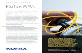 Kofax RPA KOFAX RPA PLATFORM Kofax RPA is a market-leading, AI-powered platform that automates business