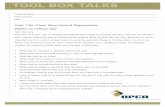 TOOL BOX TALKS - Precast ConcreteTOOL BOX TALKS 10333N.MeridianSt.,Suite272 | Indianapolis,IN46290 | 317.571.9500 | 800.366.7731 | 317.571.0041Fax | ChainSlingGeneralRequirements