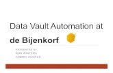 Data Vault Automation at - BI-Podium...Data Vault Automation at de Bijenkorf ... DynamoDB!! OpenSource Snowplow!EventTracker! RundeckScheduler! JenkinsConnuous Integraon! Pentaho!PDI!
