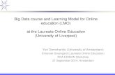 Big Data course and Learning Model for Online education ... · •Big Data transformation/staging –Provenance, Curation, Archiving (3) Big Data Analytics and Tools –Big Data Applications