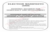 ELECTION MANIFESTO 2006 - thegambiatimes.com€¦ · 1 election manifesto 2006 national alliance for democracy and development priorities: democracy and good governance food security,