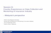 Session III: Country Experiences on Data Collection and ... · Country Experiences on Data Collection and ... New Business Premium for Life Insurance (2009: RM 7.5 billion) Whole