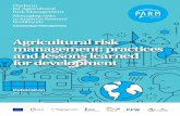 Agricultural risk management: practices and lessons learned for … · 2019-05-18 · Climate services for Agricultural Risk Management: ... The climate-smart village approach: ...