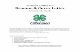 Richland County 4-H Resume & Cover Letter · Richland County 4-H Resume & Cover Letter A Complete Guide Each year, Richland County 4-H offers a variety of trips and awards. To be