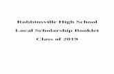 Robbinsville High School Local Scholarship Booklet Class ...robbinsvillehs.ss10.sharpschool.com/UserFiles... · J. Craig R. Robinson Memorial Scholarship . ... Resides in Robbinsville