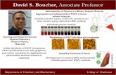 David S. Boucher, Associate Professorchemistry.cofc.edu/documents/faculty-research-interest/Boucher_2018.pdfDavid S. Boucher, Associate Professor Department of Chemistry and Biochemistry