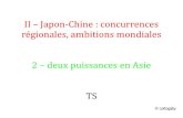 II – Japon-Chine : concurrences régionales, ambitions ... · Corée du Nord Corée du Sud Taiwan Sud Japon États-Unis ASEAN (Association des nations de l'Asie du Sud-Est) Birmanie,
