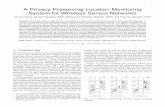A Privacy-Preserving Location Monitoring System for ...mokbel/papers/tmc10.pdf · Index TermsŠLocation privacy, wireless sensor networks, location monitoring system, aggregate query