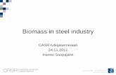 Biomass in steel industry - University of Oulu · Content of the presentation ... • Topics discussed in this presentation –Availability of biomass –Conversion routes of biomass